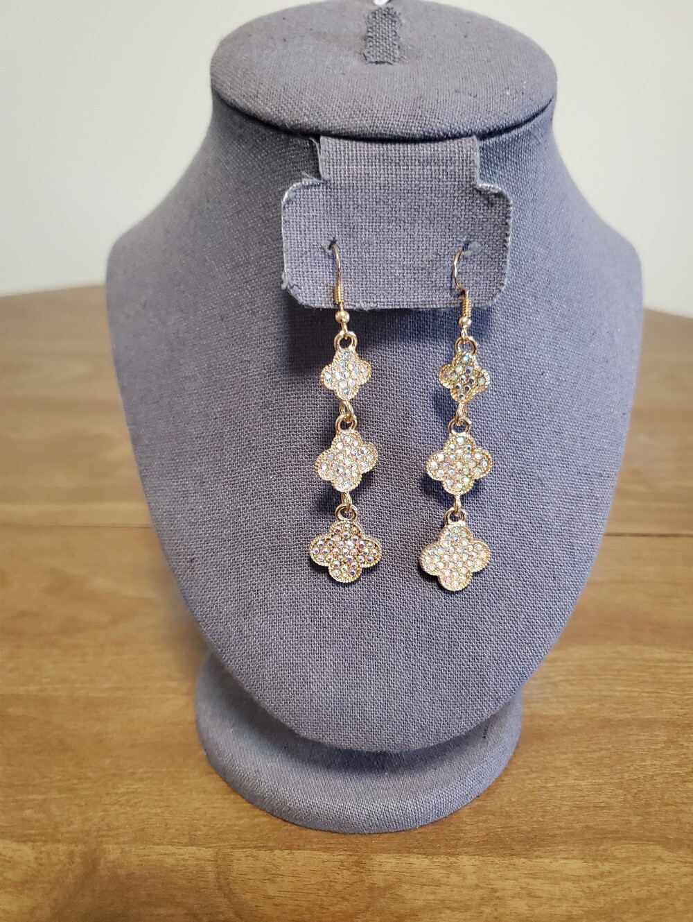 Gold-Tone Crystal Floral Drop Earrings - Women Jewelry